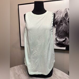 Dreamcicle light mint green sleeveless tshirt roped ends size large